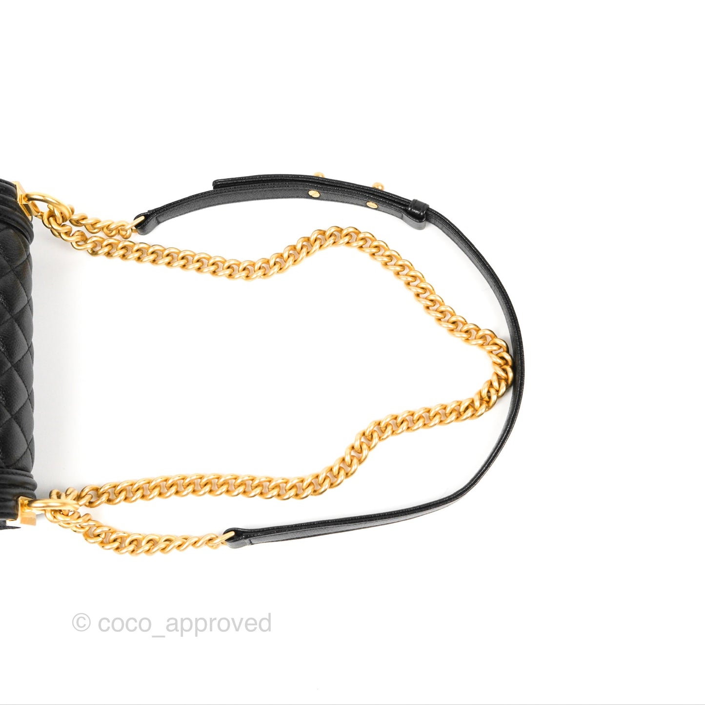 Chanel Boy Messenger Bag Black Caviar Aged Gold Hardware