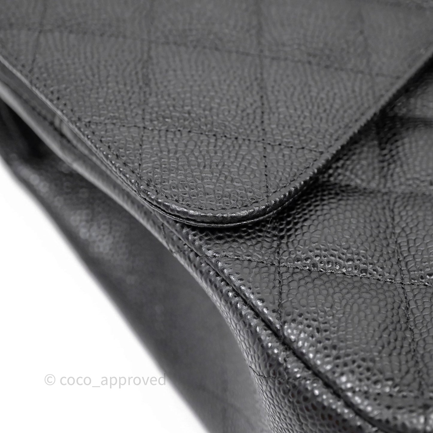 Chanel Jumbo Double Flap Black Caviar Silver Hardware⁣⁣