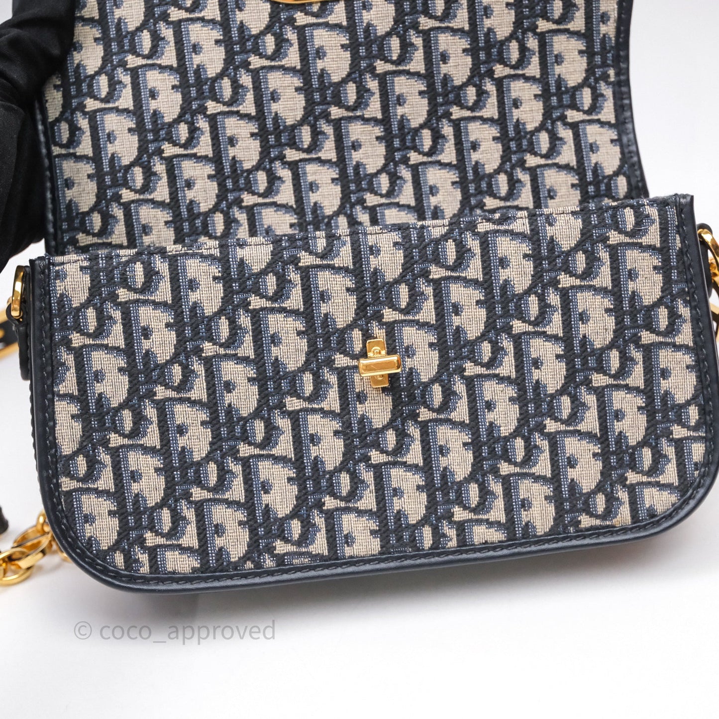 Christian Dior 30 Montaigne Avenue Bag Blue Dior Oblique Jacquard