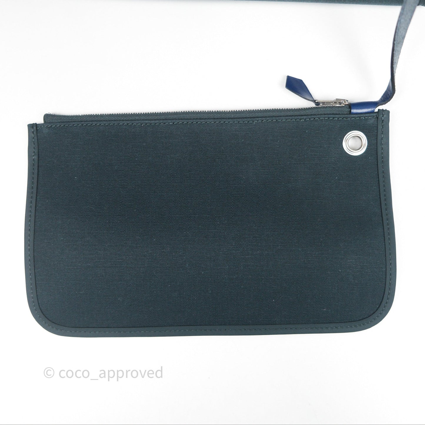 Hermes Herbag 31 Vert Cypres 6O/ Bleu Saphir 73 Palladium Hardware