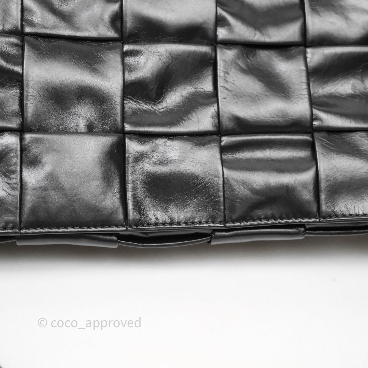 Bottega Veneta Maxi Paper Cassette Bag Calfskin Intrecciato Black
