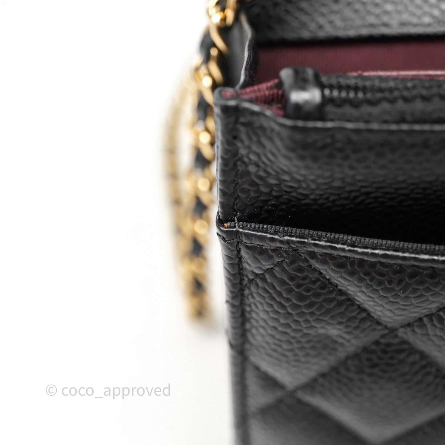 Chanel Quilted WOC Black Caviar Gold Hardware