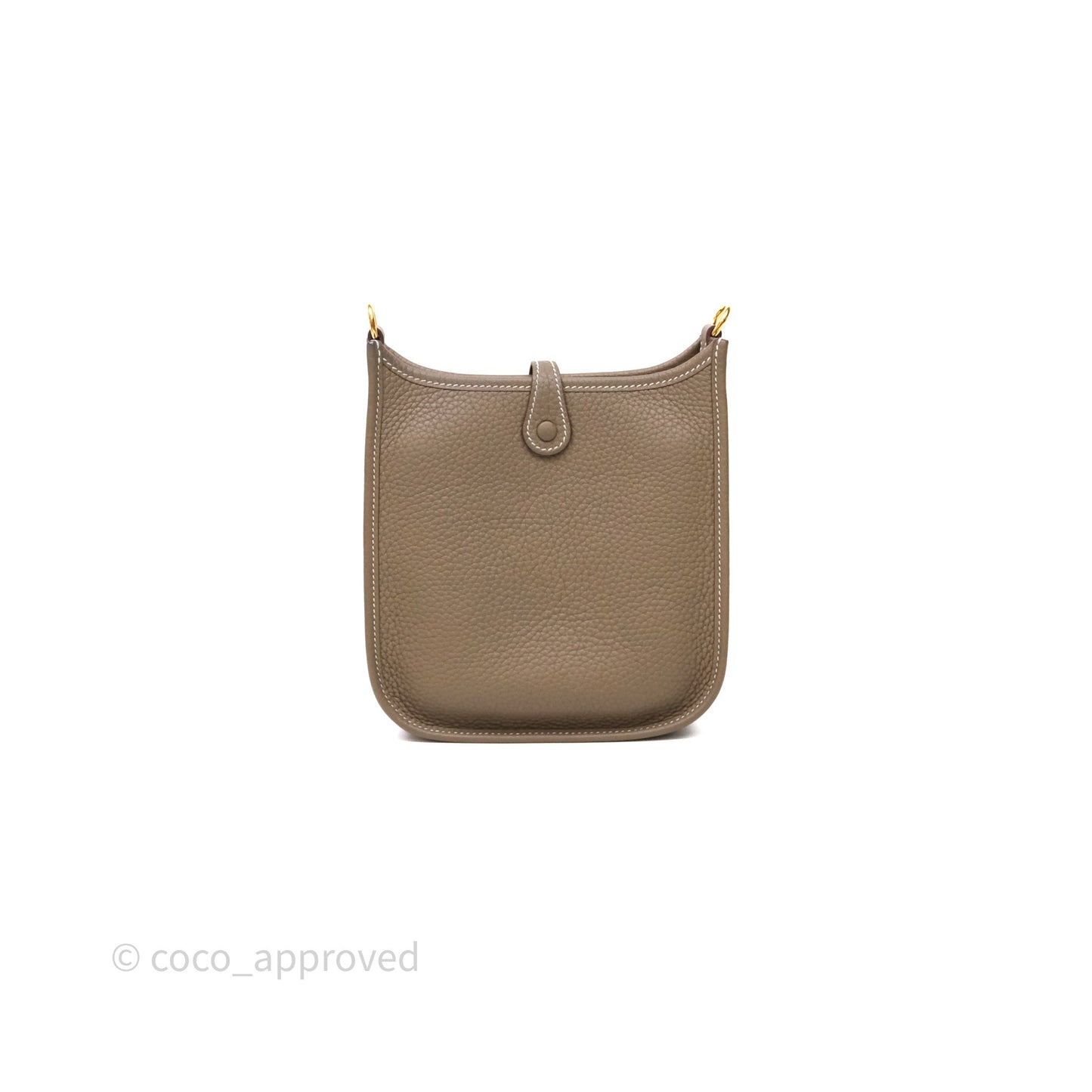 Hermès Mini Evelyne 16 Etoupe 18 Clemence Palladium Hardware Bleu Indigo Strap