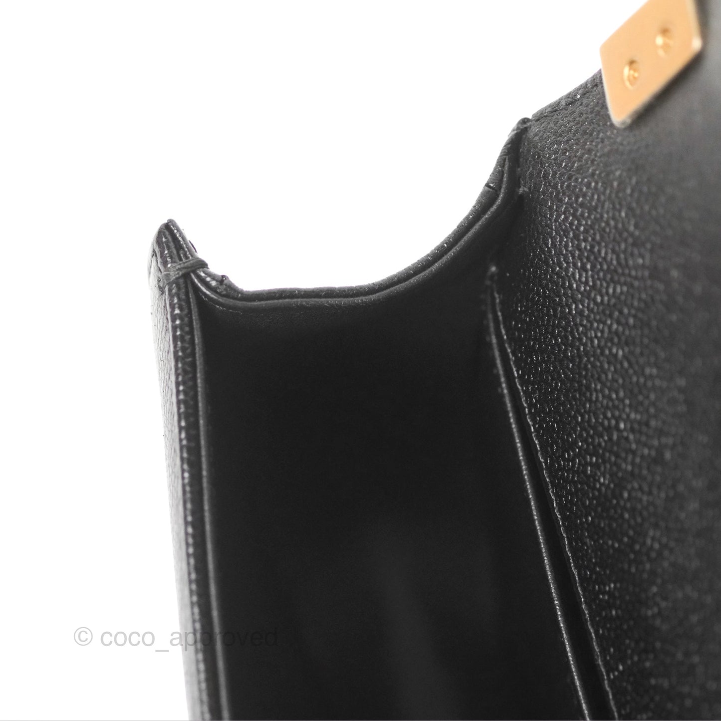 Chanel Boy Messenger Bag Black Caviar Aged Gold Hardware
