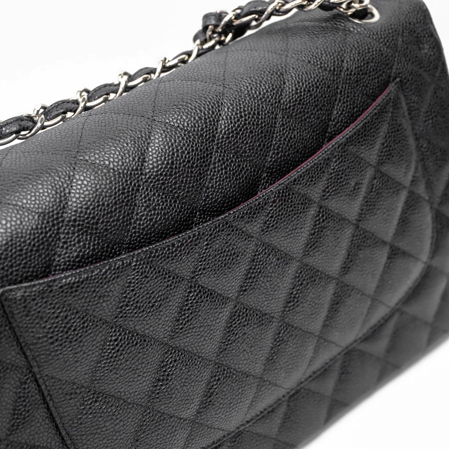 Chanel Jumbo Double Flap Black Caviar Silver Hardware⁣⁣