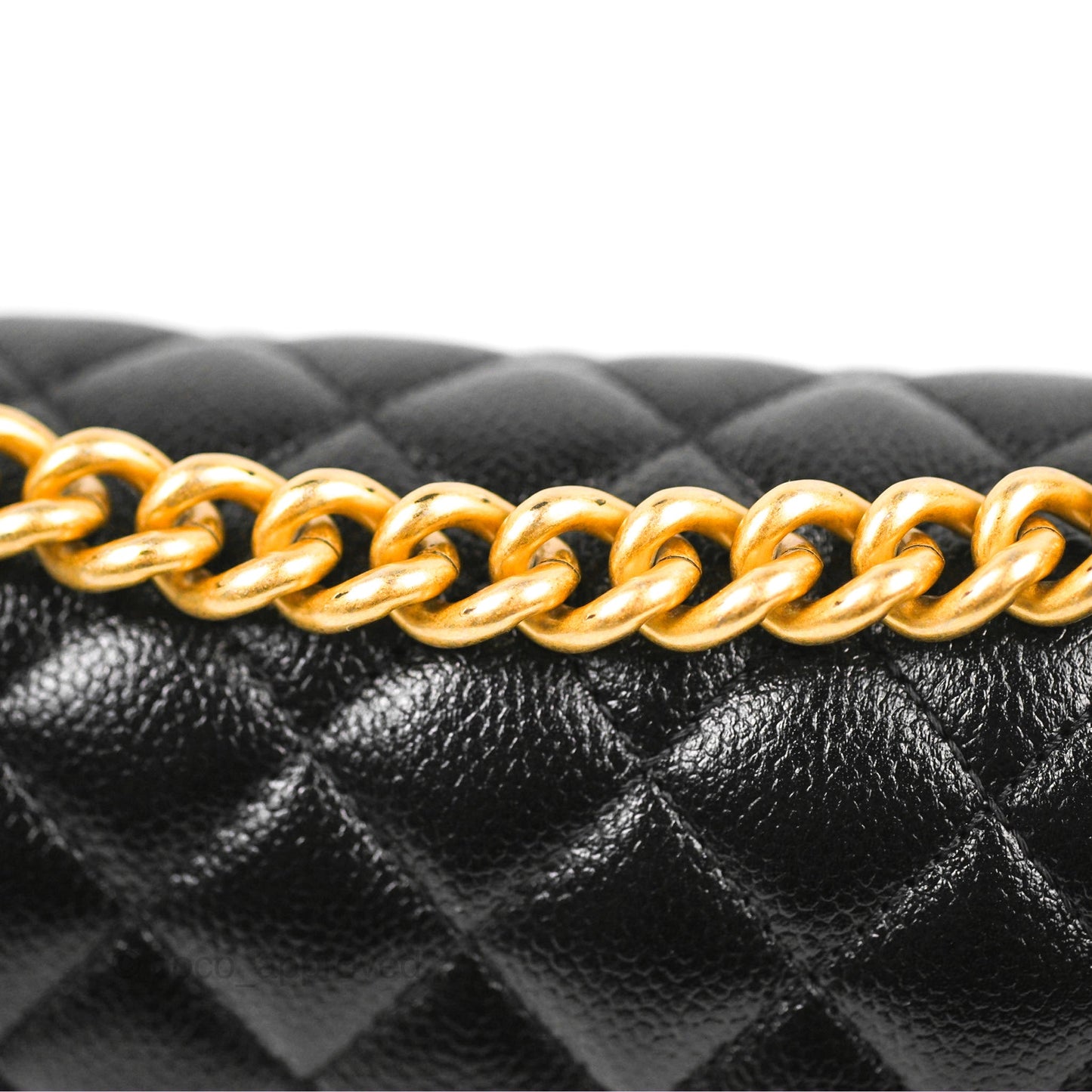 Chanel Boy Messenger Bag Black Caviar Aged Gold Hardware