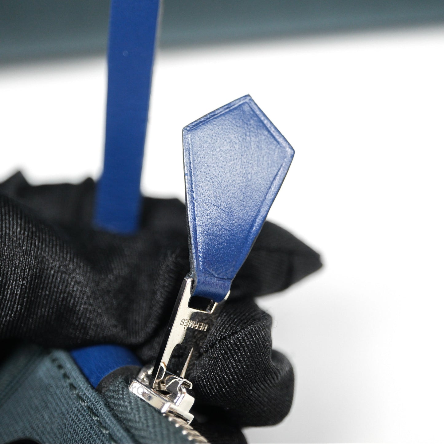 Hermes Herbag 31 Vert Cypres 6O/ Bleu Saphir 73 Palladium Hardware