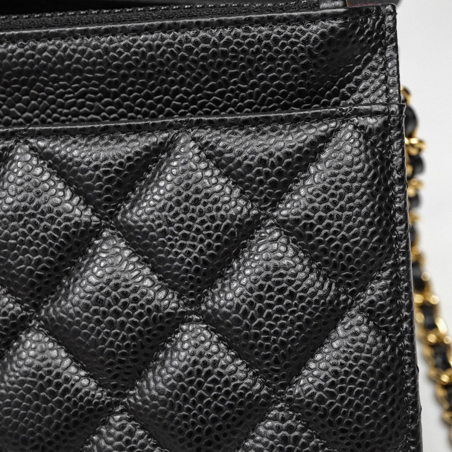 Chanel Quilted WOC Black Caviar Gold Hardware