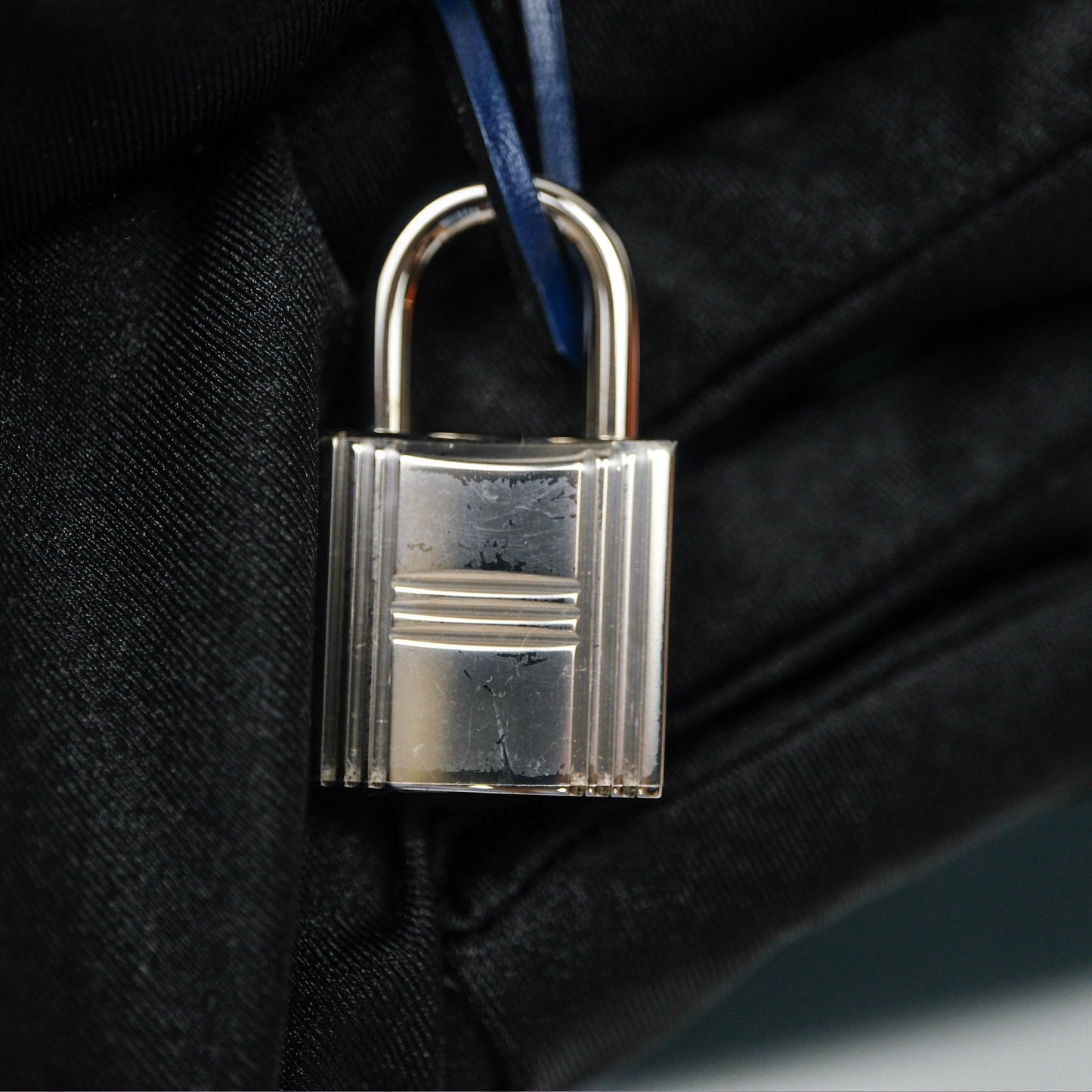 Hermes Herbag 31 Vert Cypres 6O/ Bleu Saphir 73 Palladium Hardware