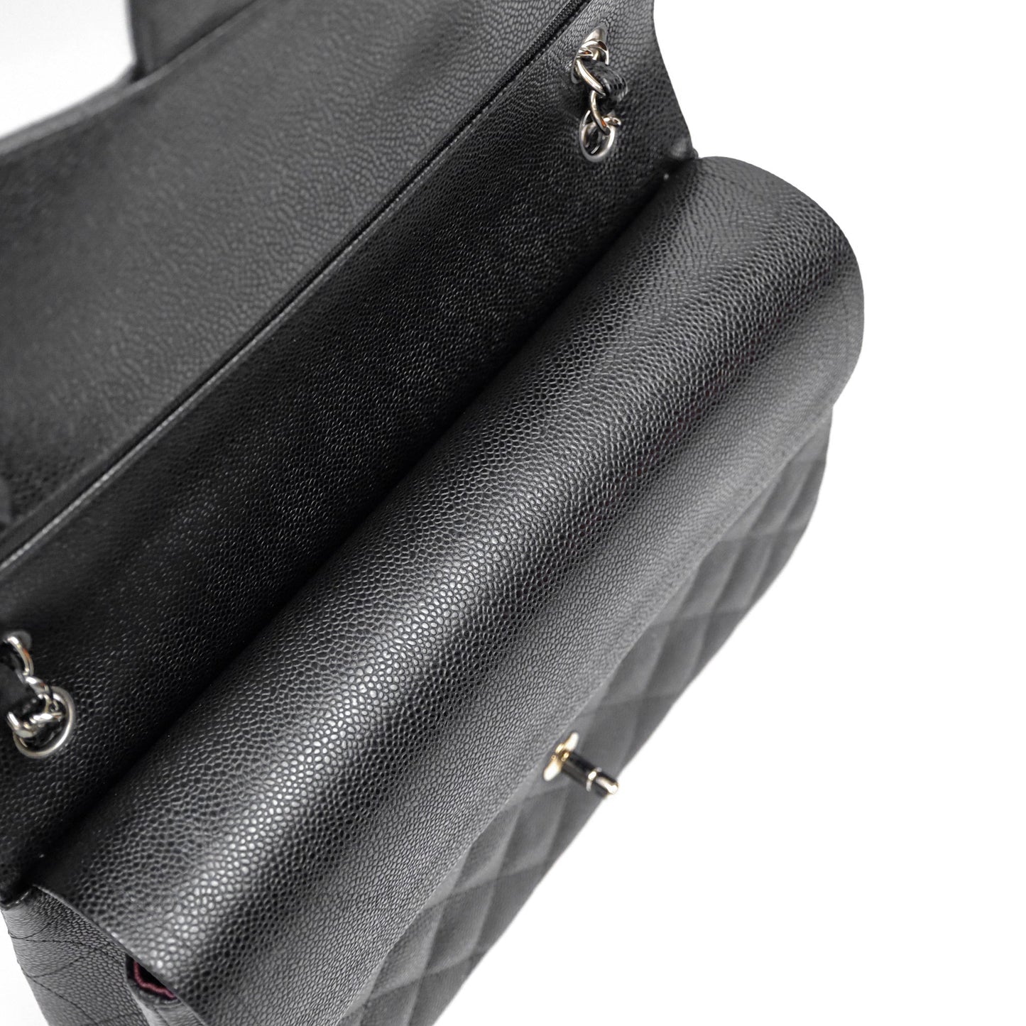 Chanel Jumbo Double Flap Black Caviar Silver Hardware⁣⁣