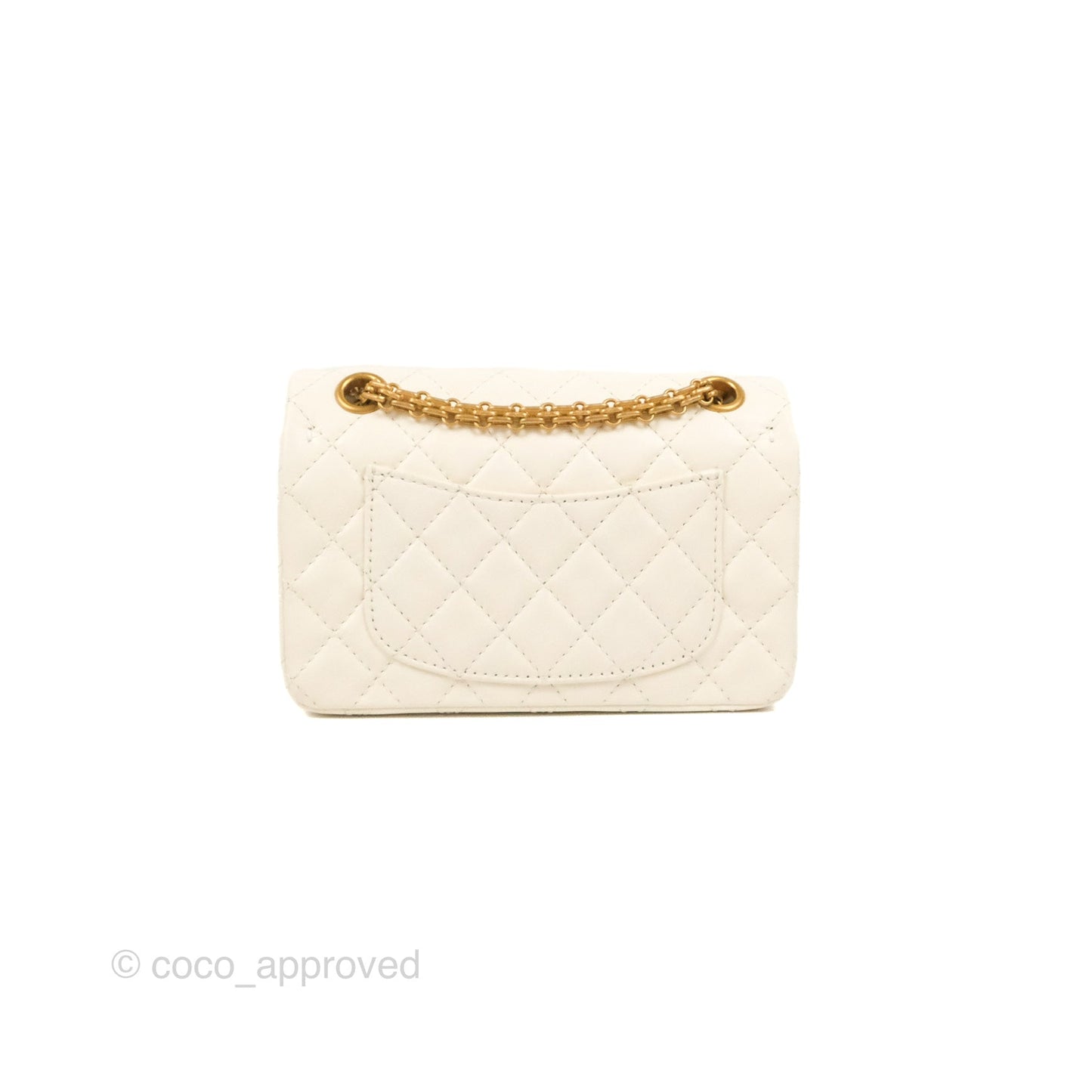 Chanel Mini Reissue 224 White Aged Calfskin Gold Hardware