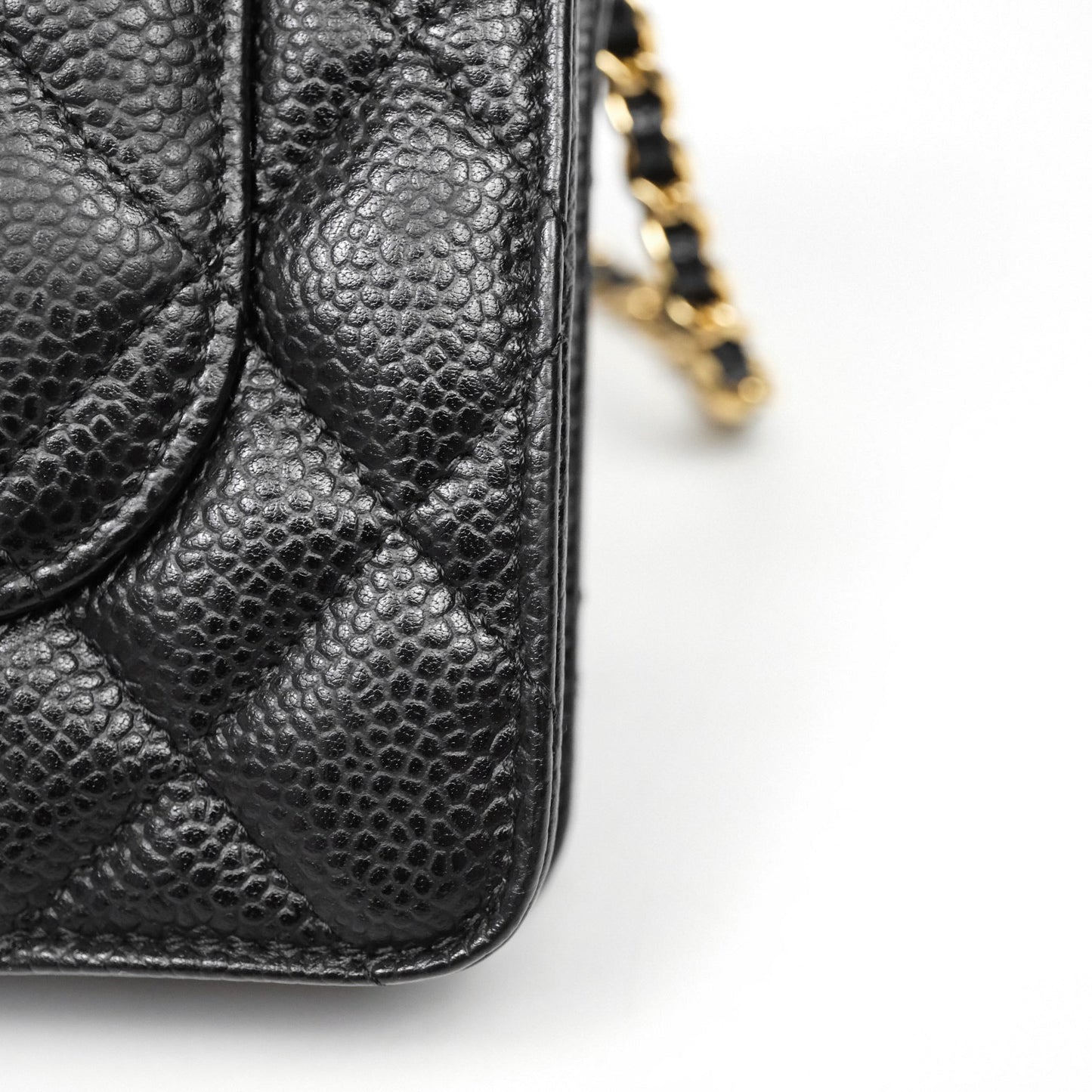 Chanel Quilted WOC Black Caviar Gold Hardware