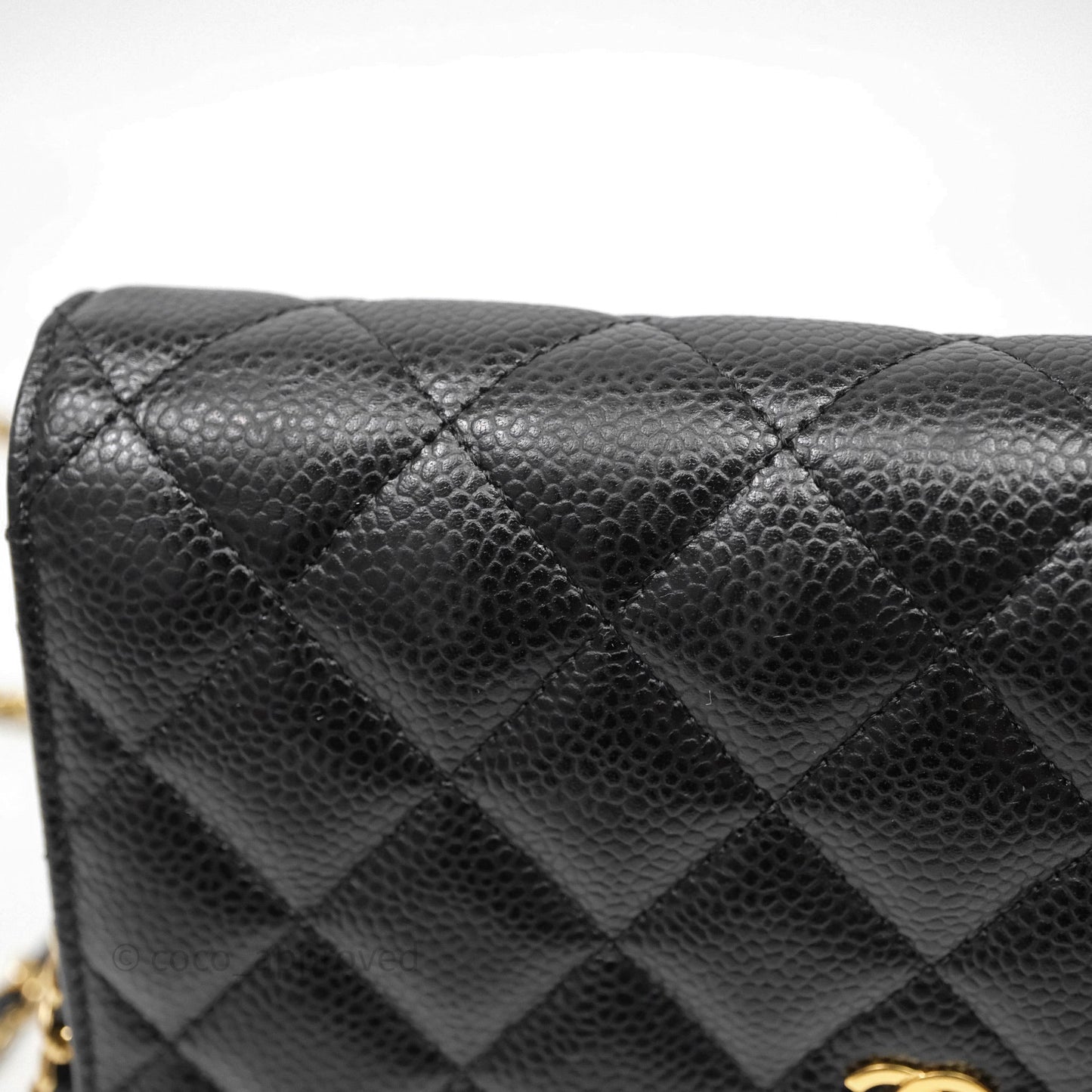 Chanel Quilted WOC Black Caviar Gold Hardware