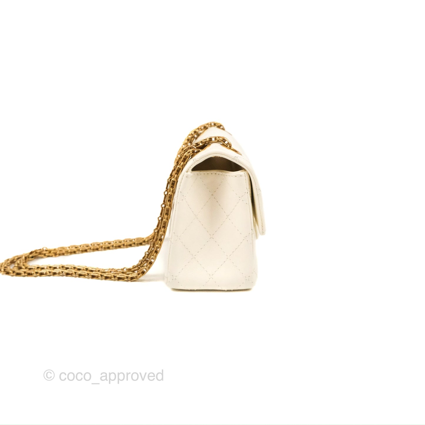 Chanel Mini Reissue 224 White Aged Calfskin Gold Hardware