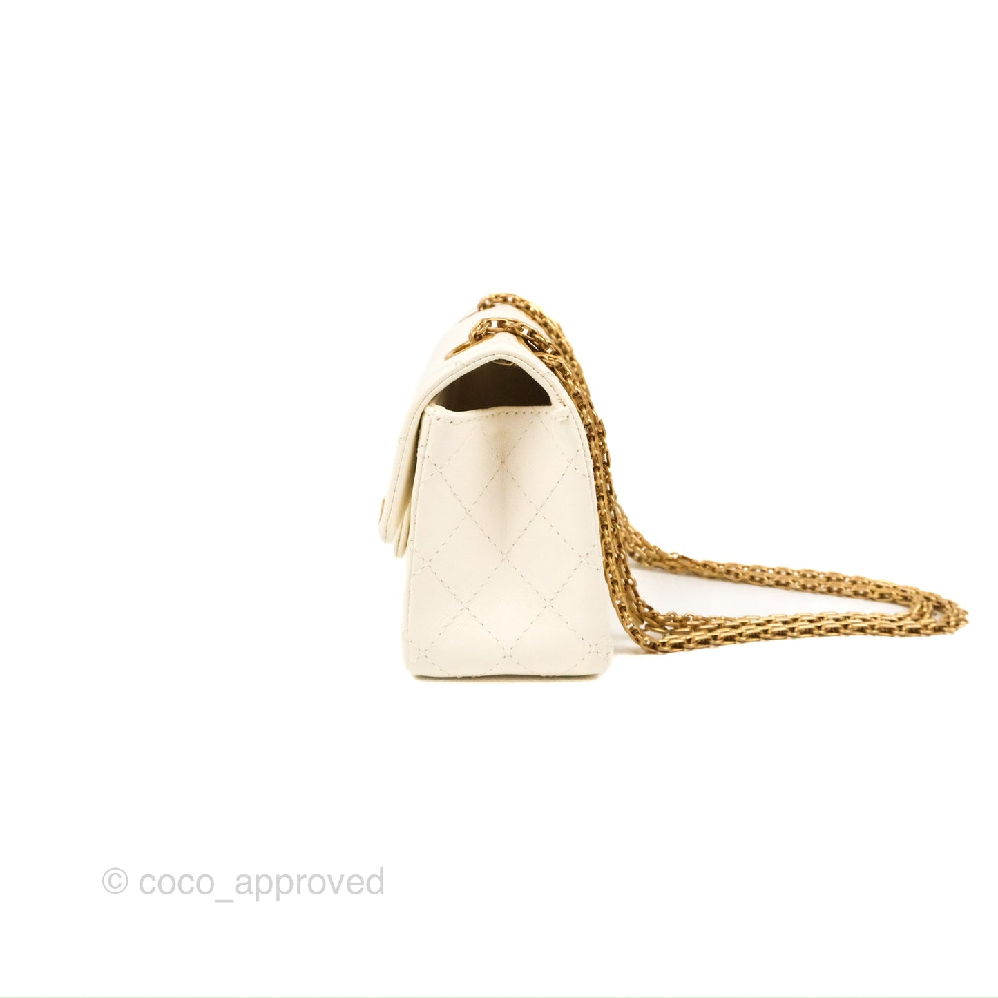 Chanel Mini Reissue 224 White Aged Calfskin Gold Hardware