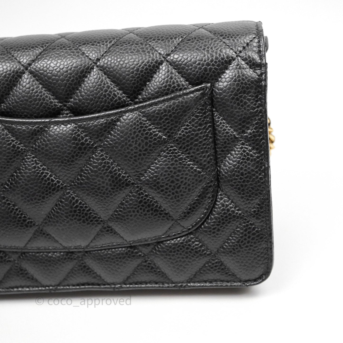 Chanel Quilted WOC Black Caviar Gold Hardware