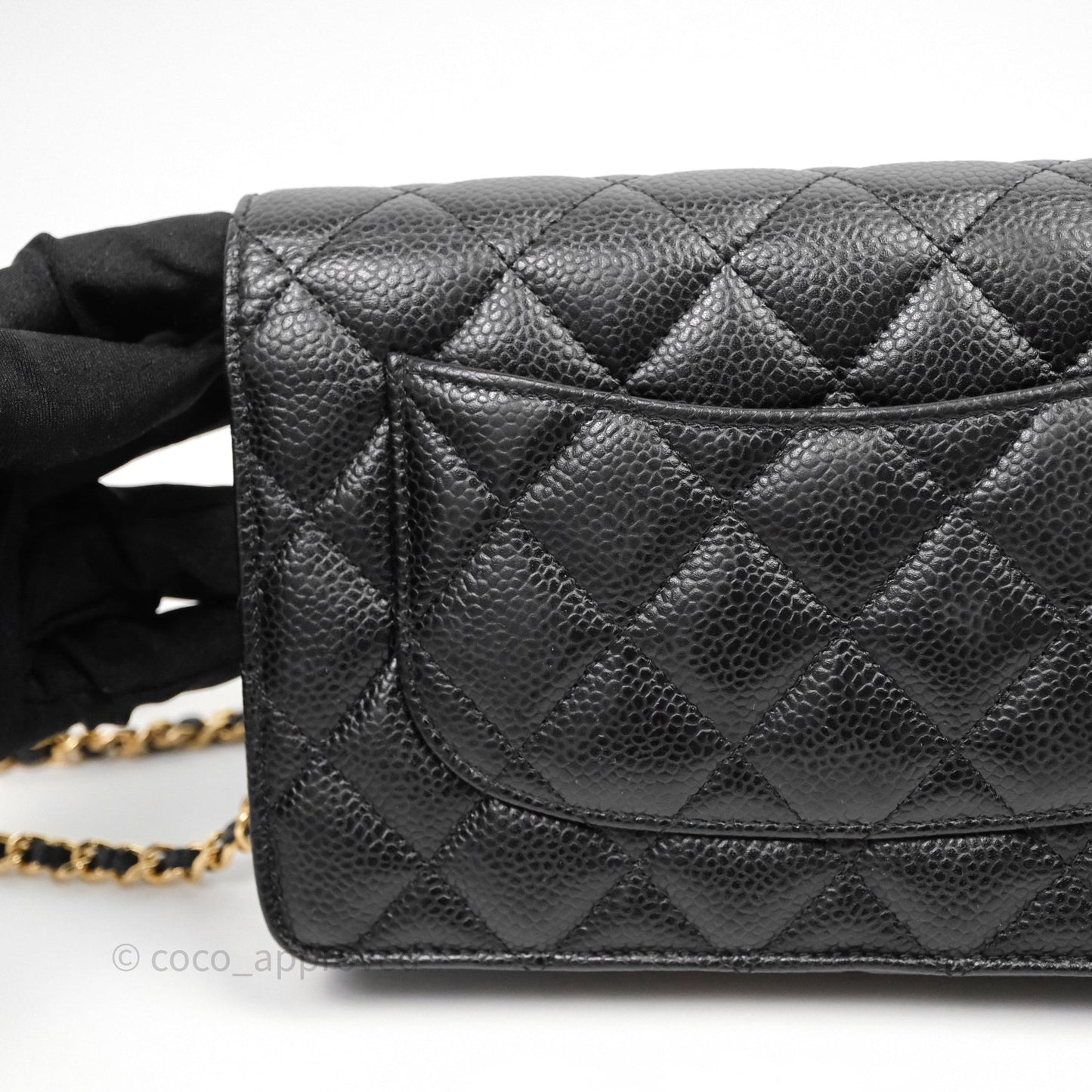 Chanel Quilted WOC Black Caviar Gold Hardware