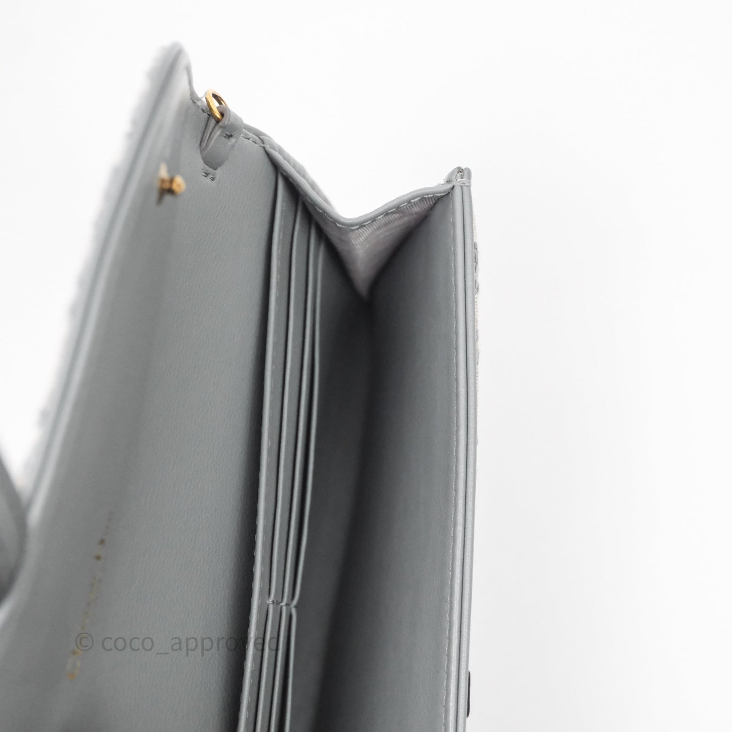 Christian Dior Saddle Chain Pouch Gray Oblique Jacquard