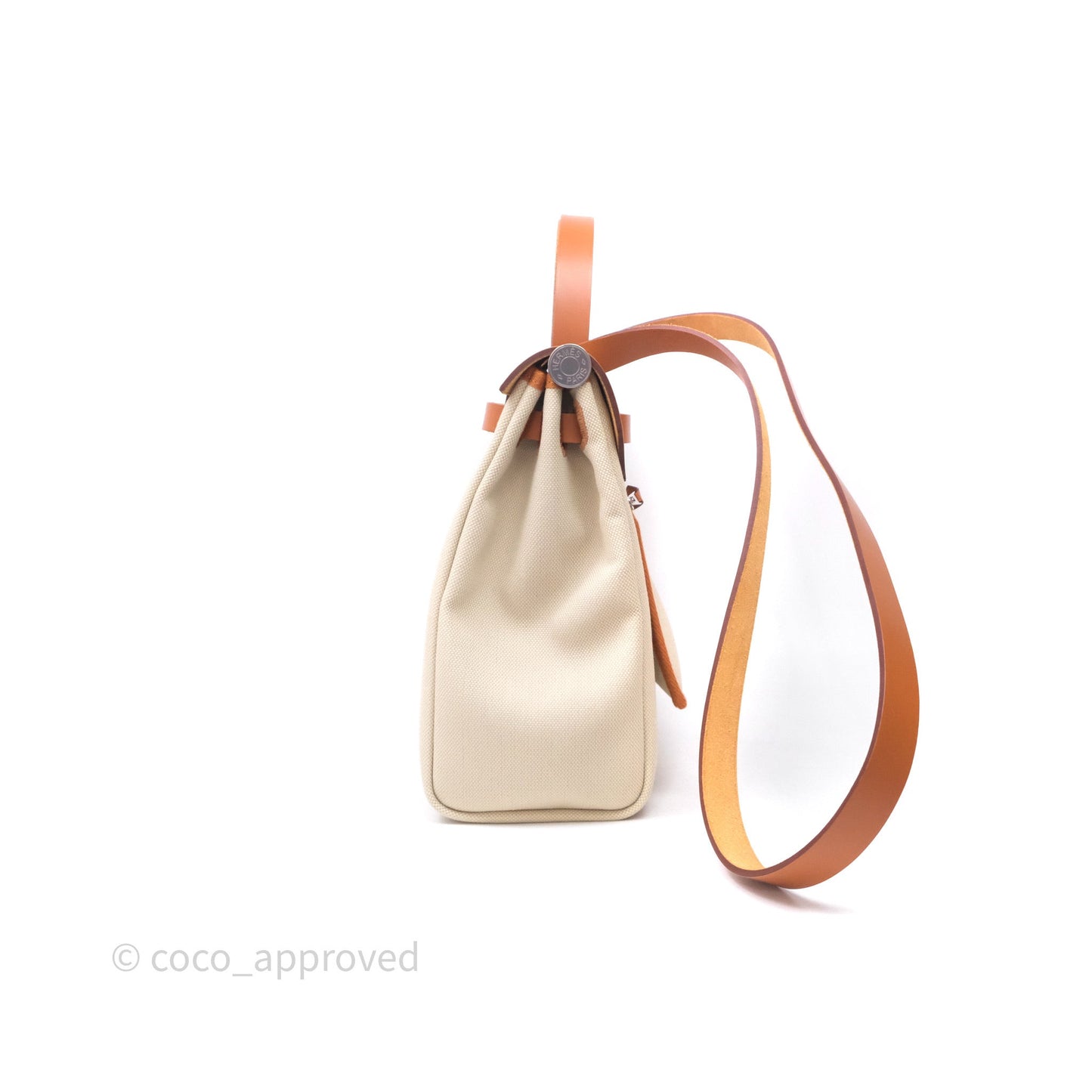 Hermès Herbag Zip 31 Retourne, Beton/Nature 8L Canvas Palladium Hardware