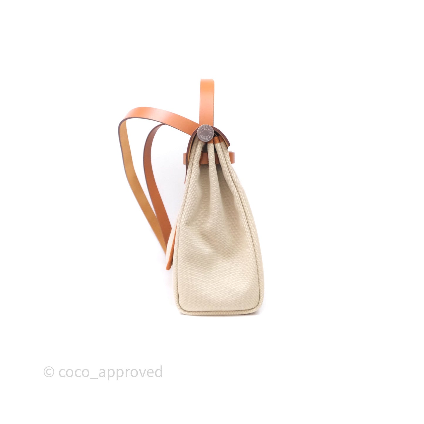 Hermès Herbag Zip 31 Retourne, Beton/Nature 8L Canvas Palladium Hardware