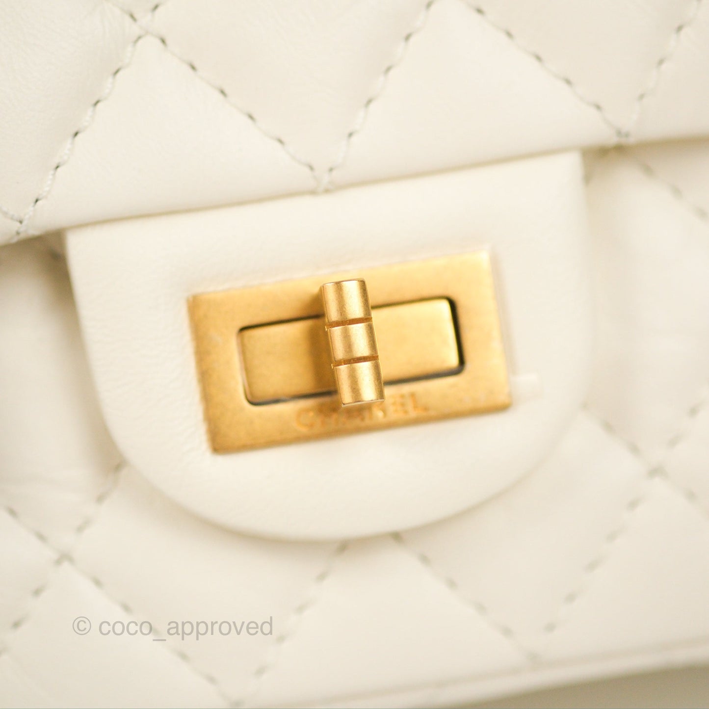 Chanel Mini Reissue 224 White Aged Calfskin Gold Hardware