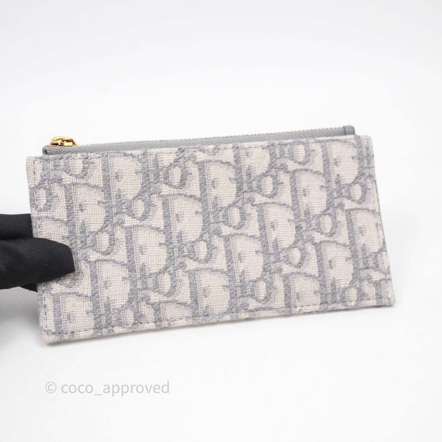 Christian Dior Saddle Chain Pouch Gray Oblique Jacquard