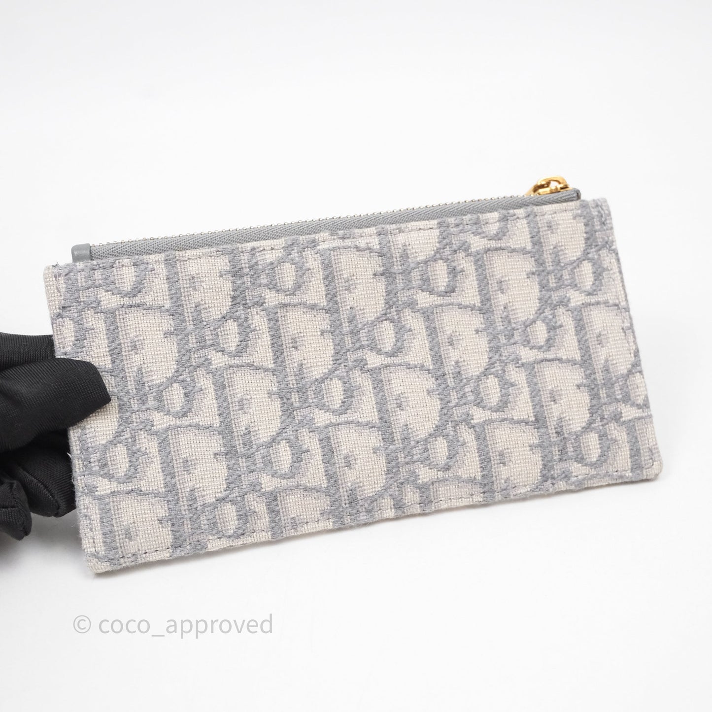 Christian Dior Saddle Chain Pouch Gray Oblique Jacquard