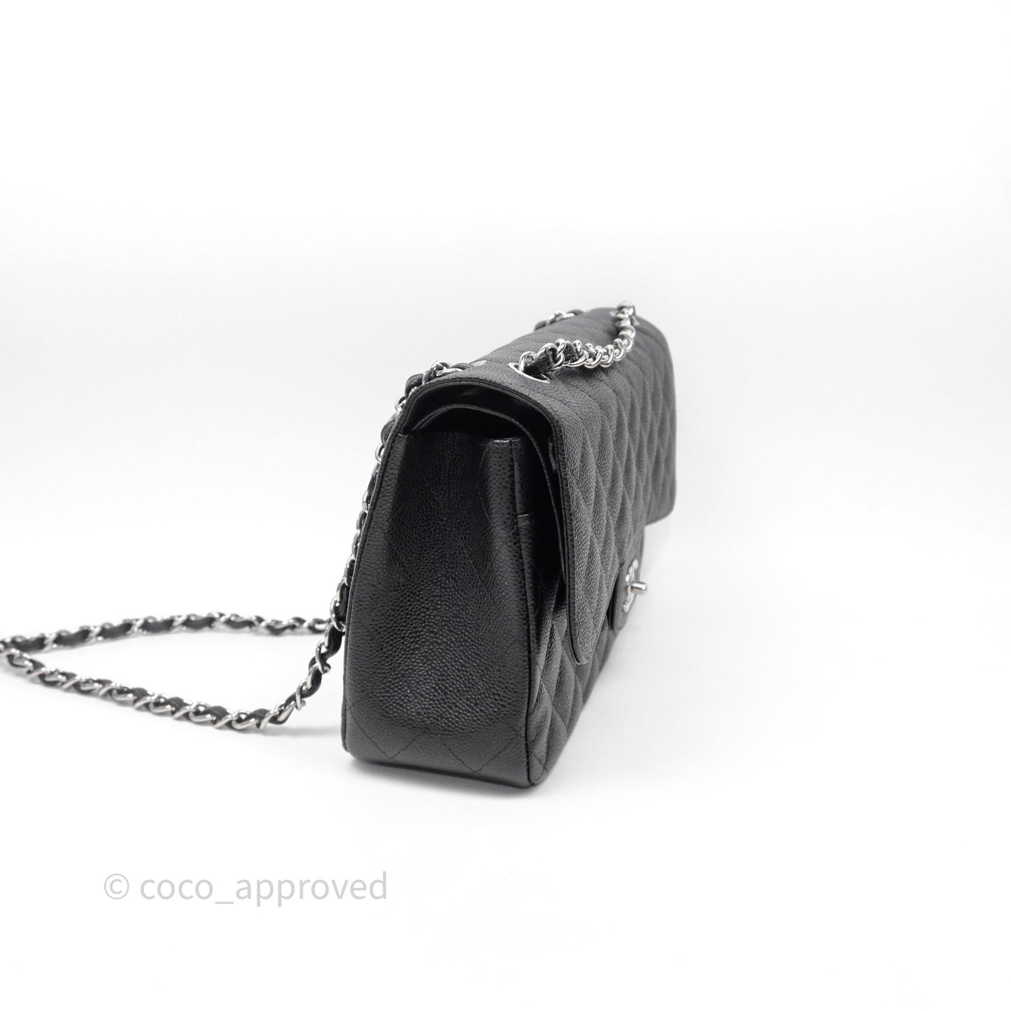 Chanel Jumbo Double Flap Black Caviar Silver Hardware⁣⁣