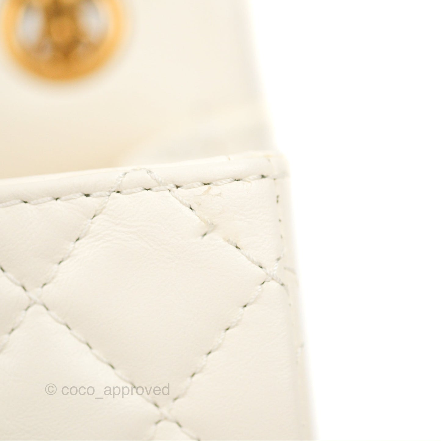 Chanel Mini Reissue 224 White Aged Calfskin Gold Hardware