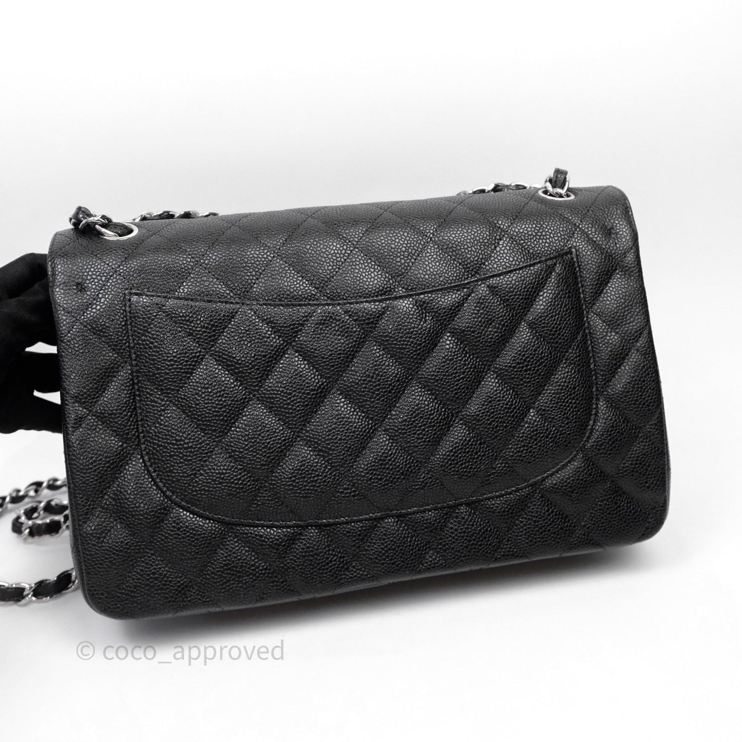 Chanel Jumbo Double Flap Black Caviar Silver Hardware⁣⁣