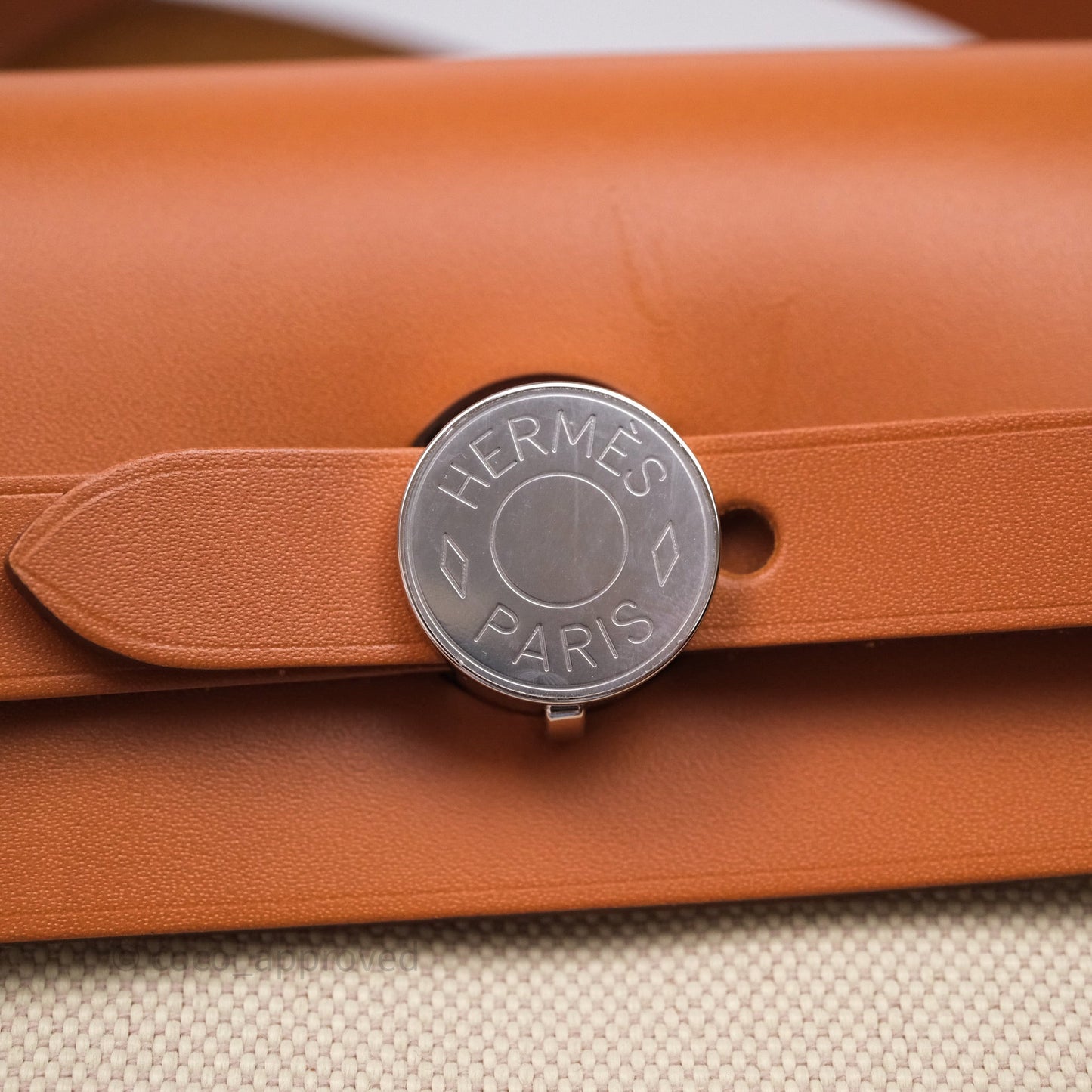 Hermès Herbag Zip 31 Retourne, Beton/Nature 8L Canvas Palladium Hardware