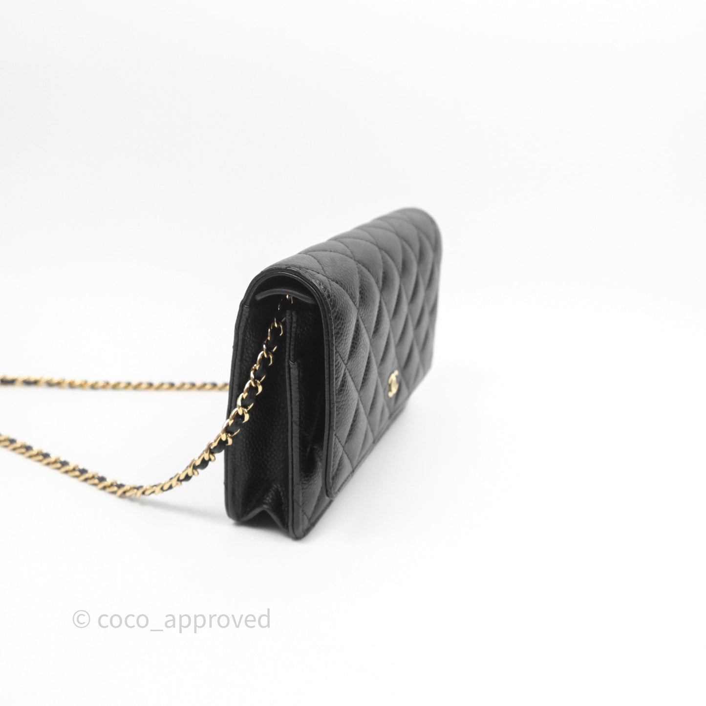 Chanel Quilted WOC Black Caviar Gold Hardware