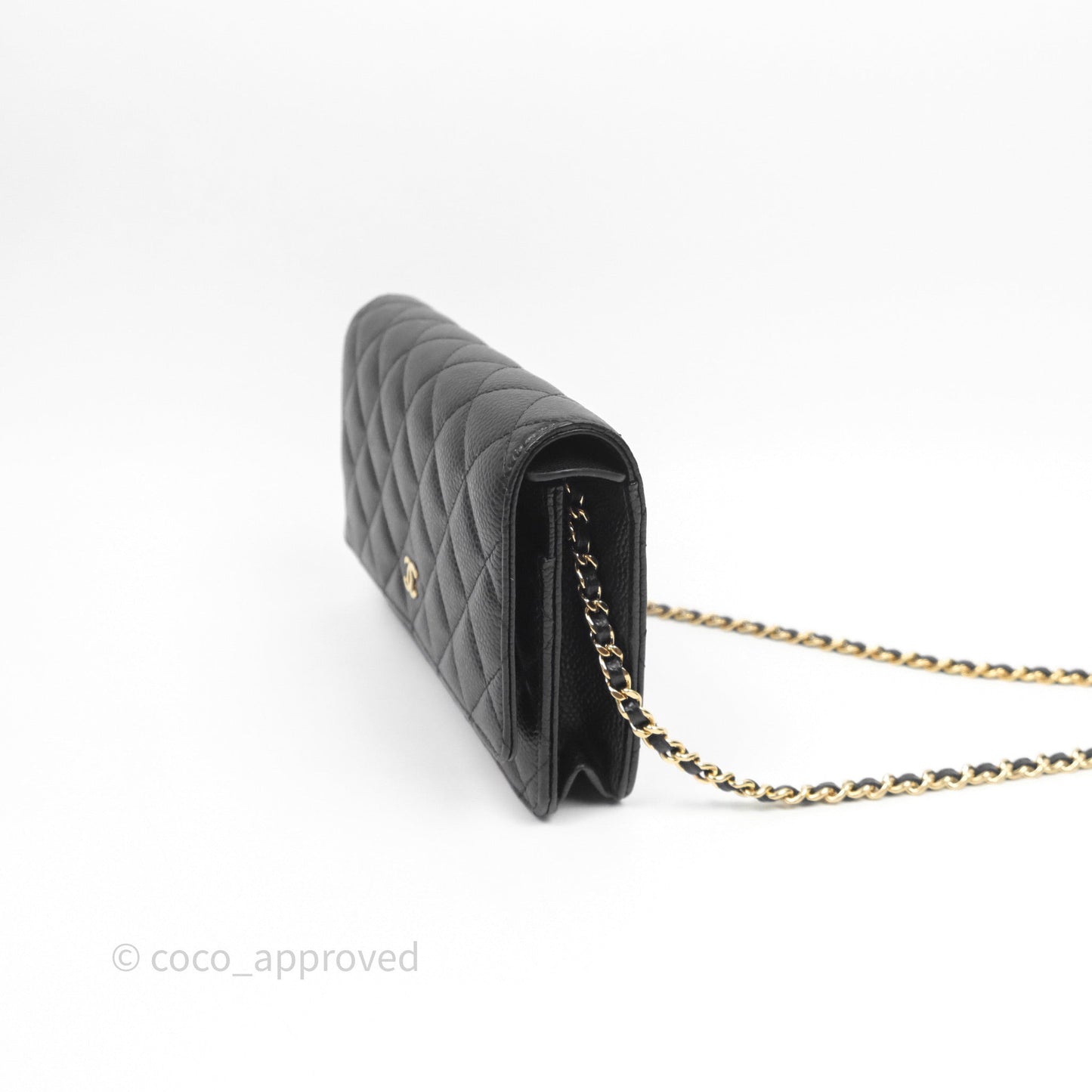 Chanel Quilted WOC Black Caviar Gold Hardware