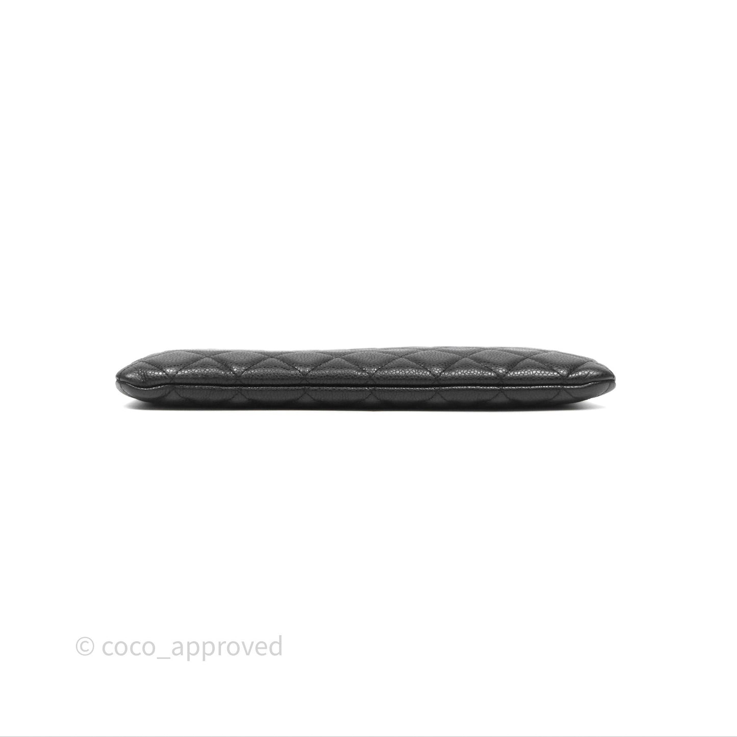 Chanel Medium Quilted O Case Black Caviar Ruthenium Hardware