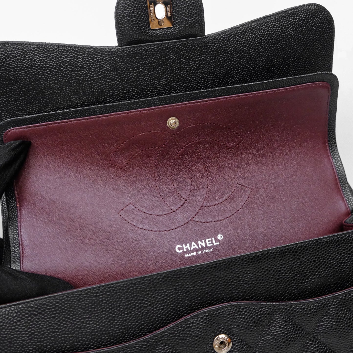 Chanel Jumbo Double Flap Black Caviar Silver Hardware⁣⁣