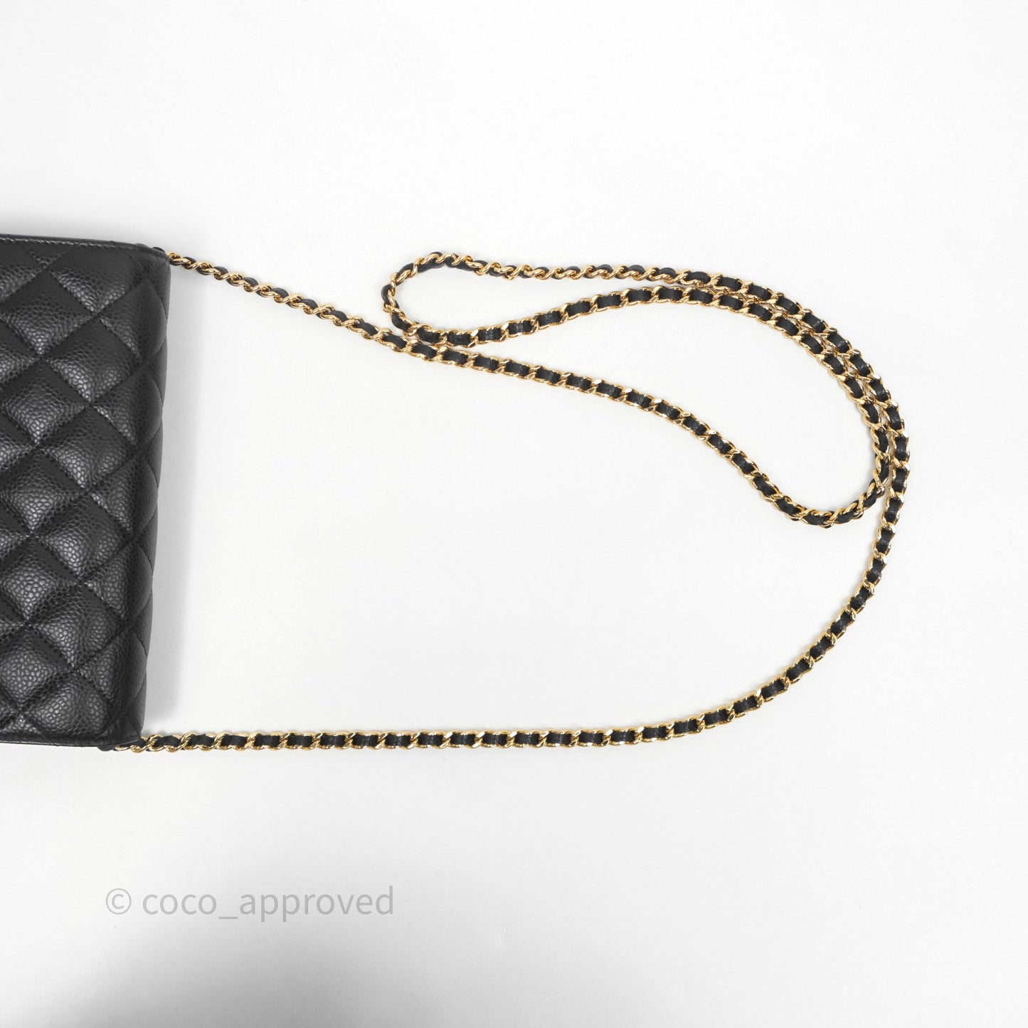 Chanel Quilted WOC Black Caviar Gold Hardware