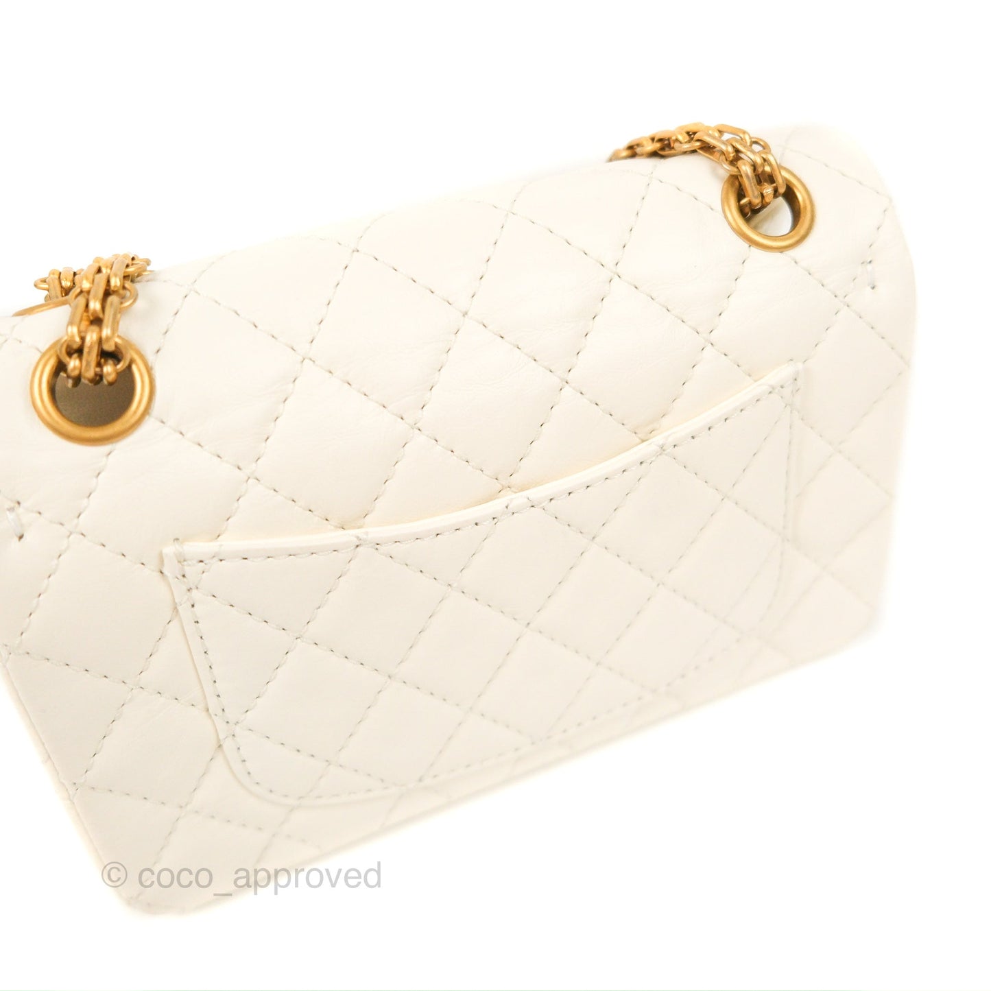 Chanel Mini Reissue 224 White Aged Calfskin Gold Hardware