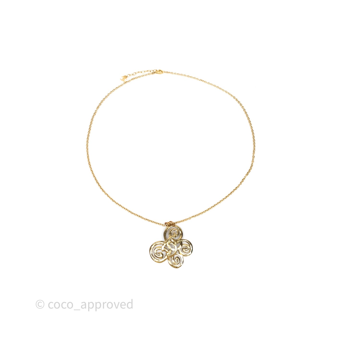 Chanel CC Butterfly Necklace Gold Tone 22S