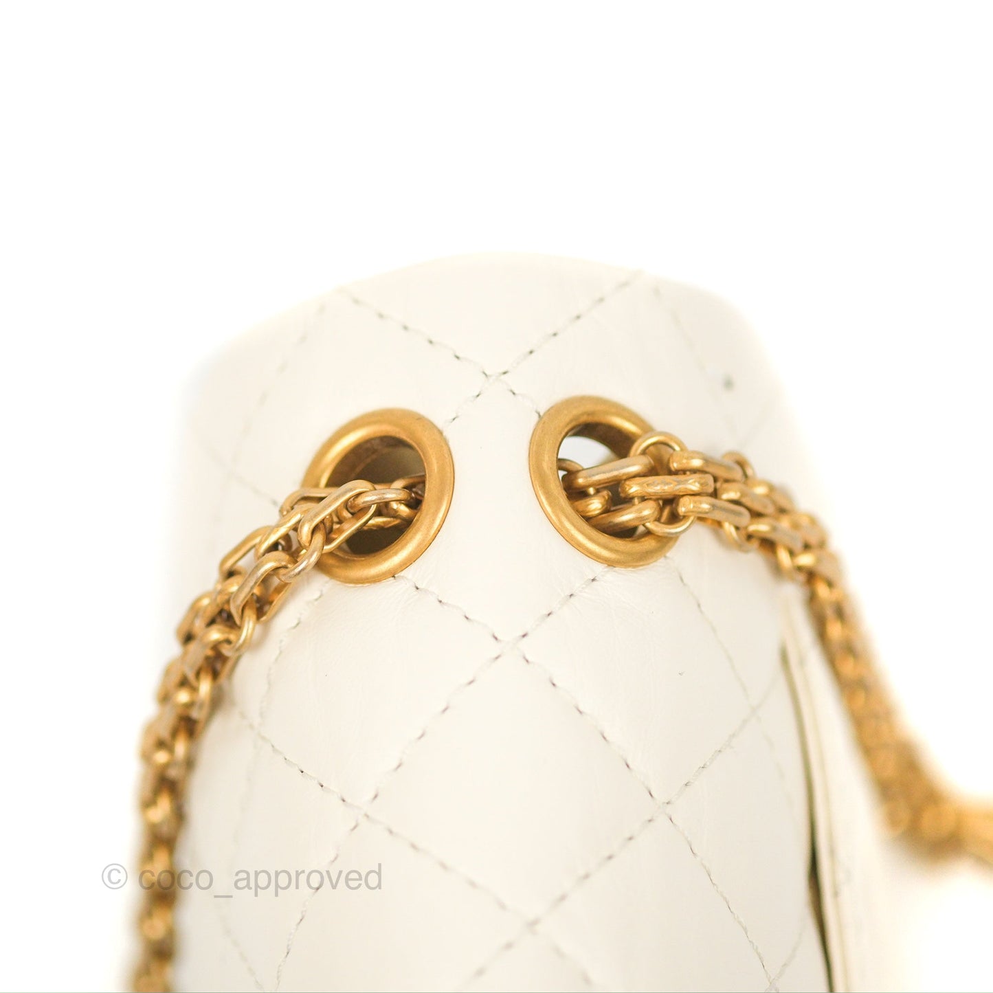 Chanel Mini Reissue 224 White Aged Calfskin Gold Hardware