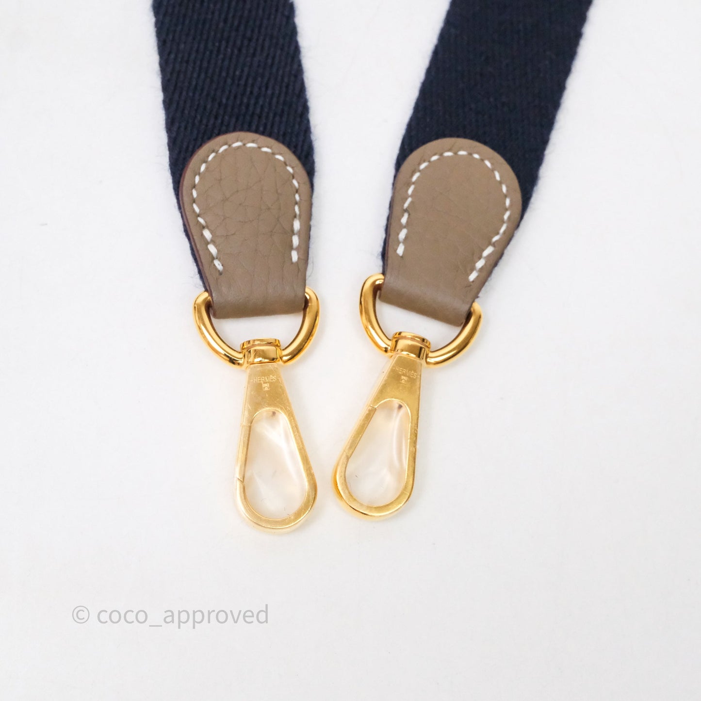 Hermès Mini Evelyne 16 Etoupe 18 Clemence Palladium Hardware Bleu Indigo Strap