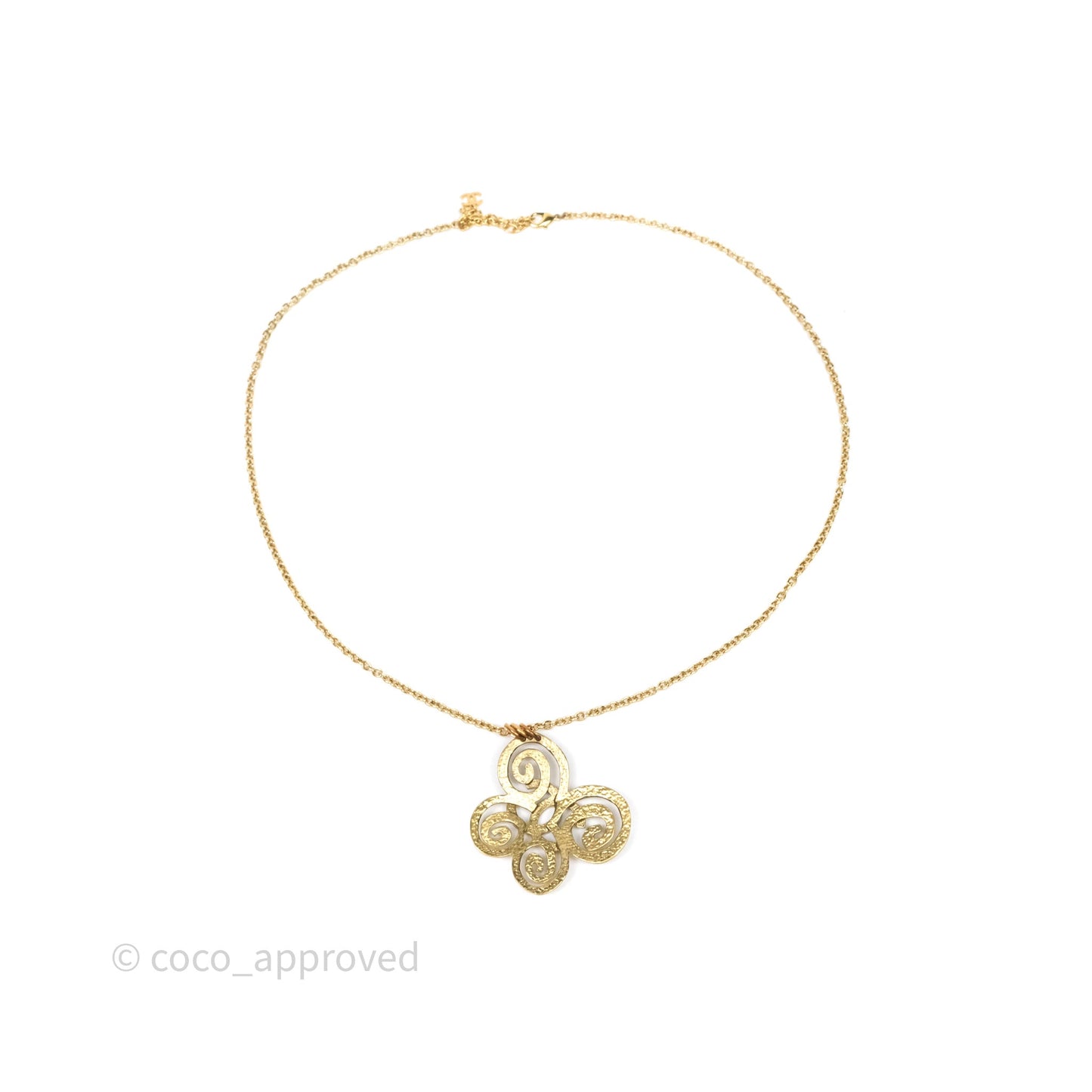 Chanel CC Butterfly Necklace Gold Tone 22S