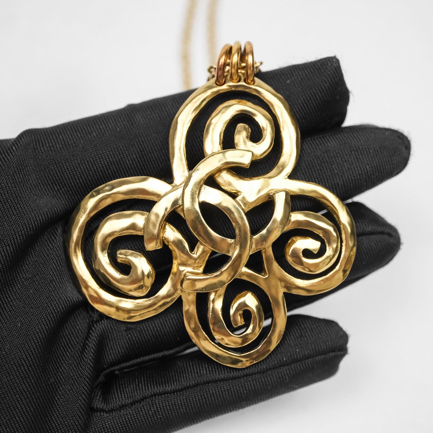 Chanel CC Butterfly Necklace Gold Tone 22S