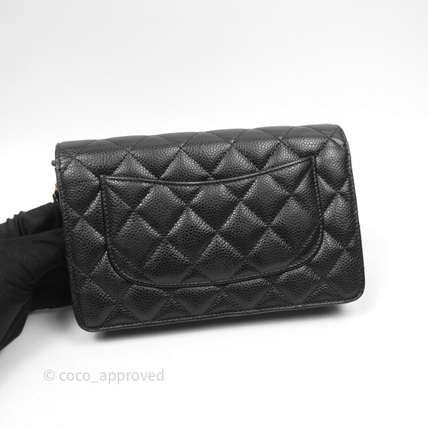 Chanel Quilted WOC Black Caviar Gold Hardware