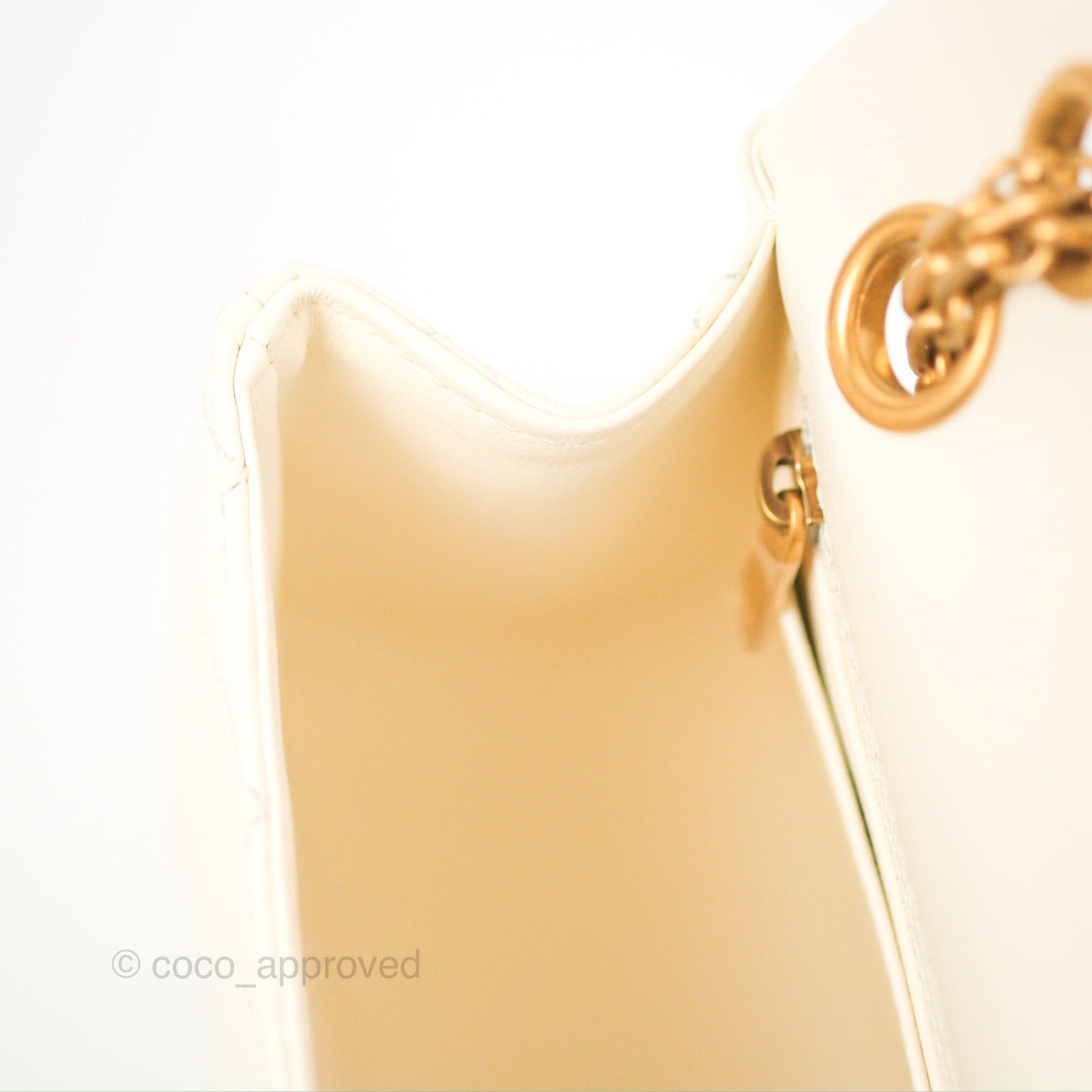 Chanel Mini Reissue 224 White Aged Calfskin Gold Hardware