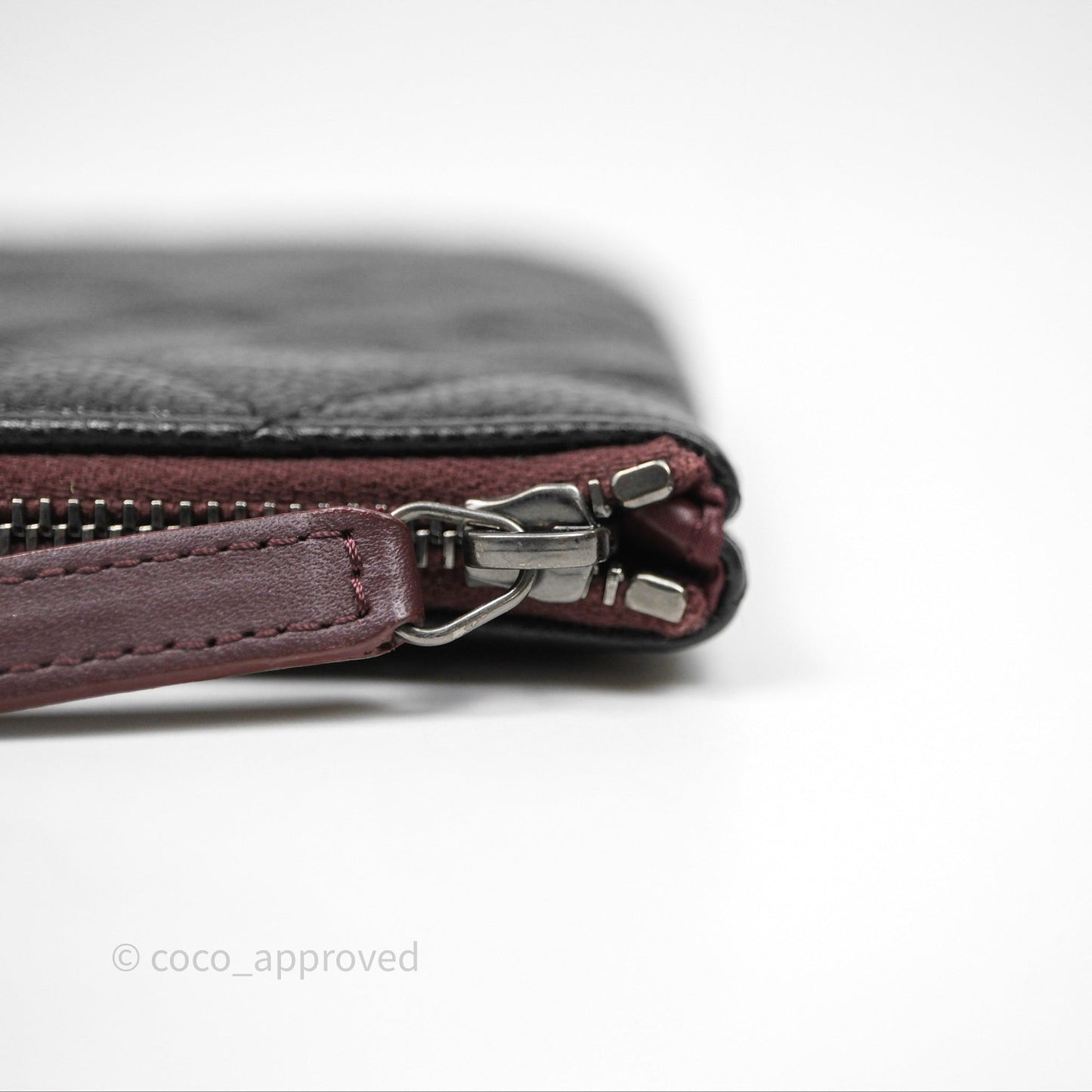 Chanel Medium Quilted O Case Black Caviar Ruthenium Hardware