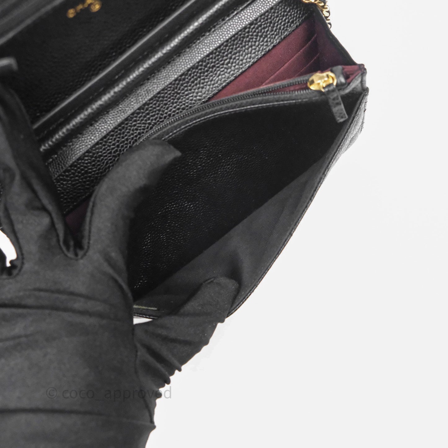 Chanel Quilted WOC Black Caviar Gold Hardware
