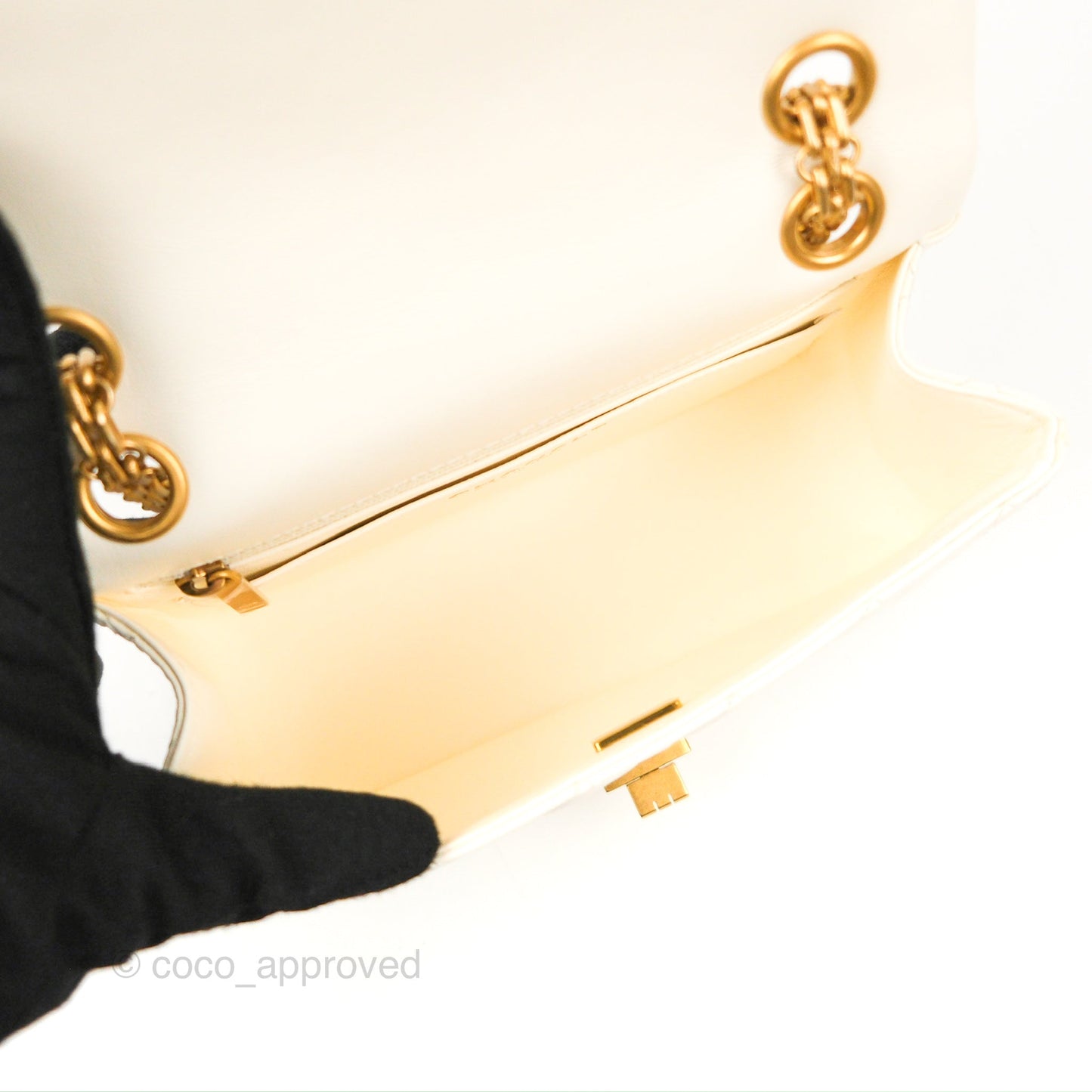 Chanel Mini Reissue 224 White Aged Calfskin Gold Hardware