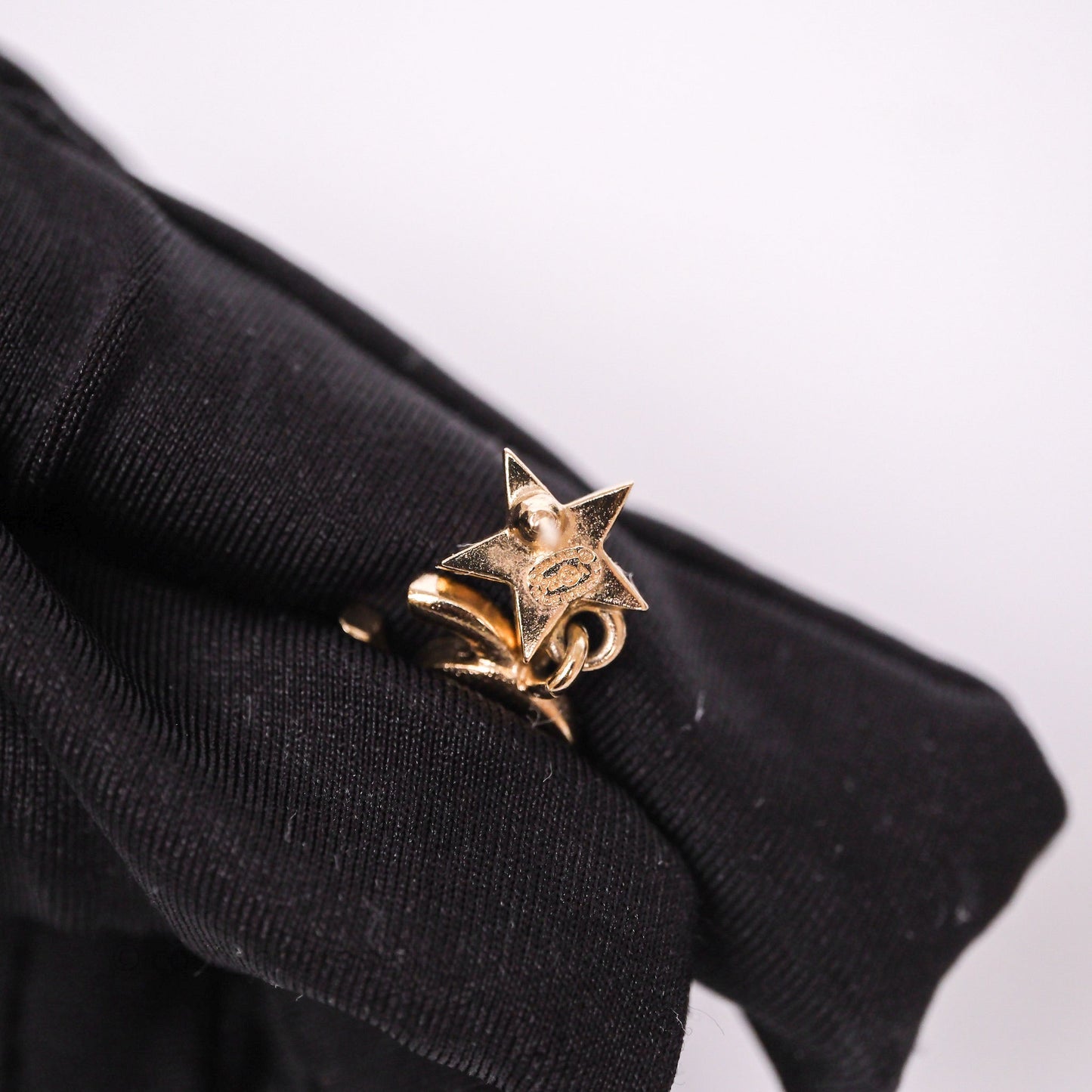 Chanel Star Drop Crystal CC Earrings Gold Tone 23A