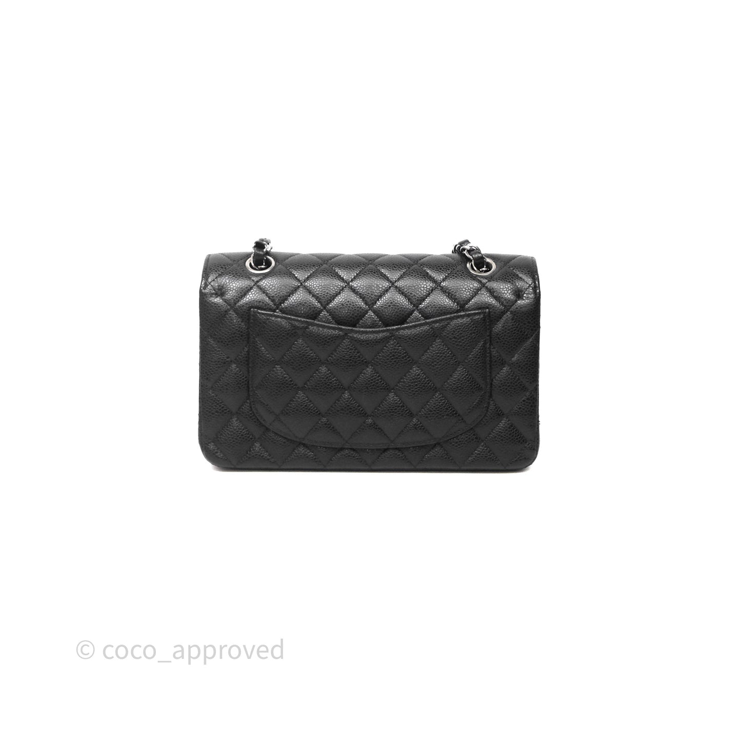 Chanel Small Classic Flap Quilted Black Caviar Silver Hardware