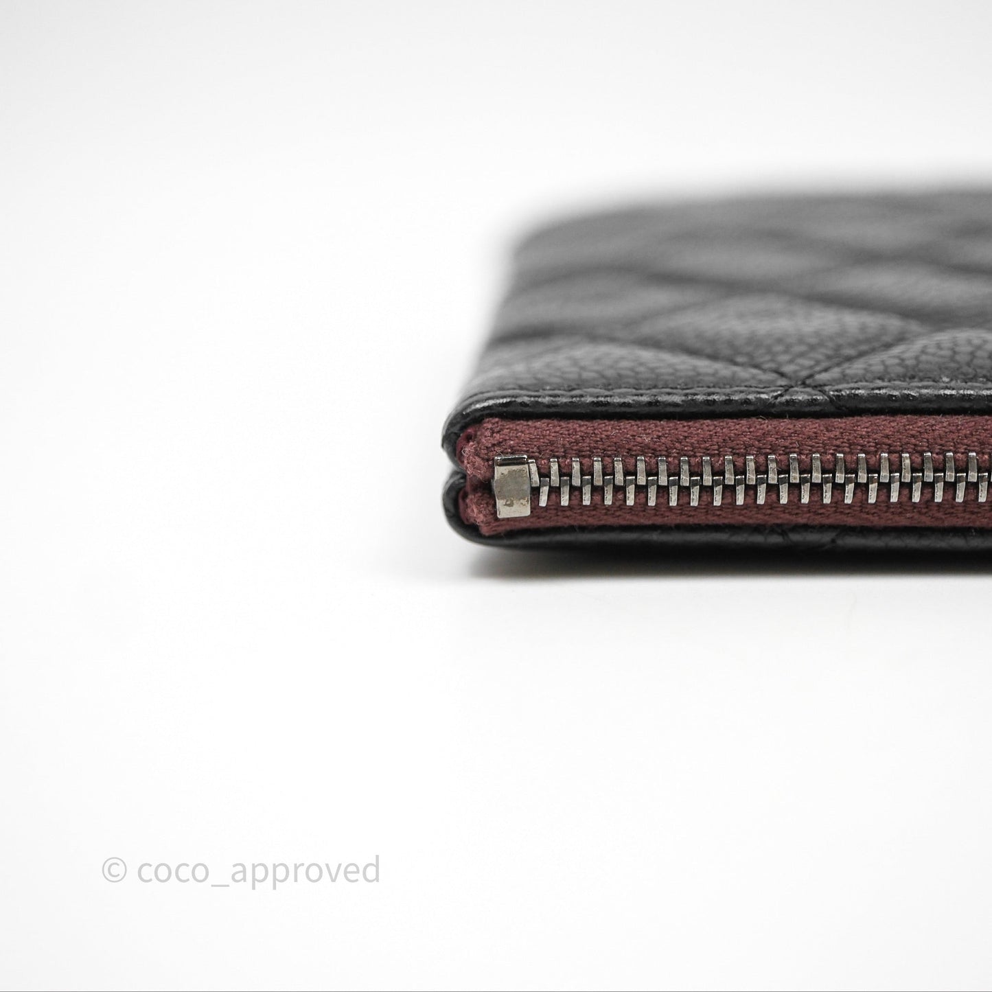 Chanel Medium Quilted O Case Black Caviar Ruthenium Hardware